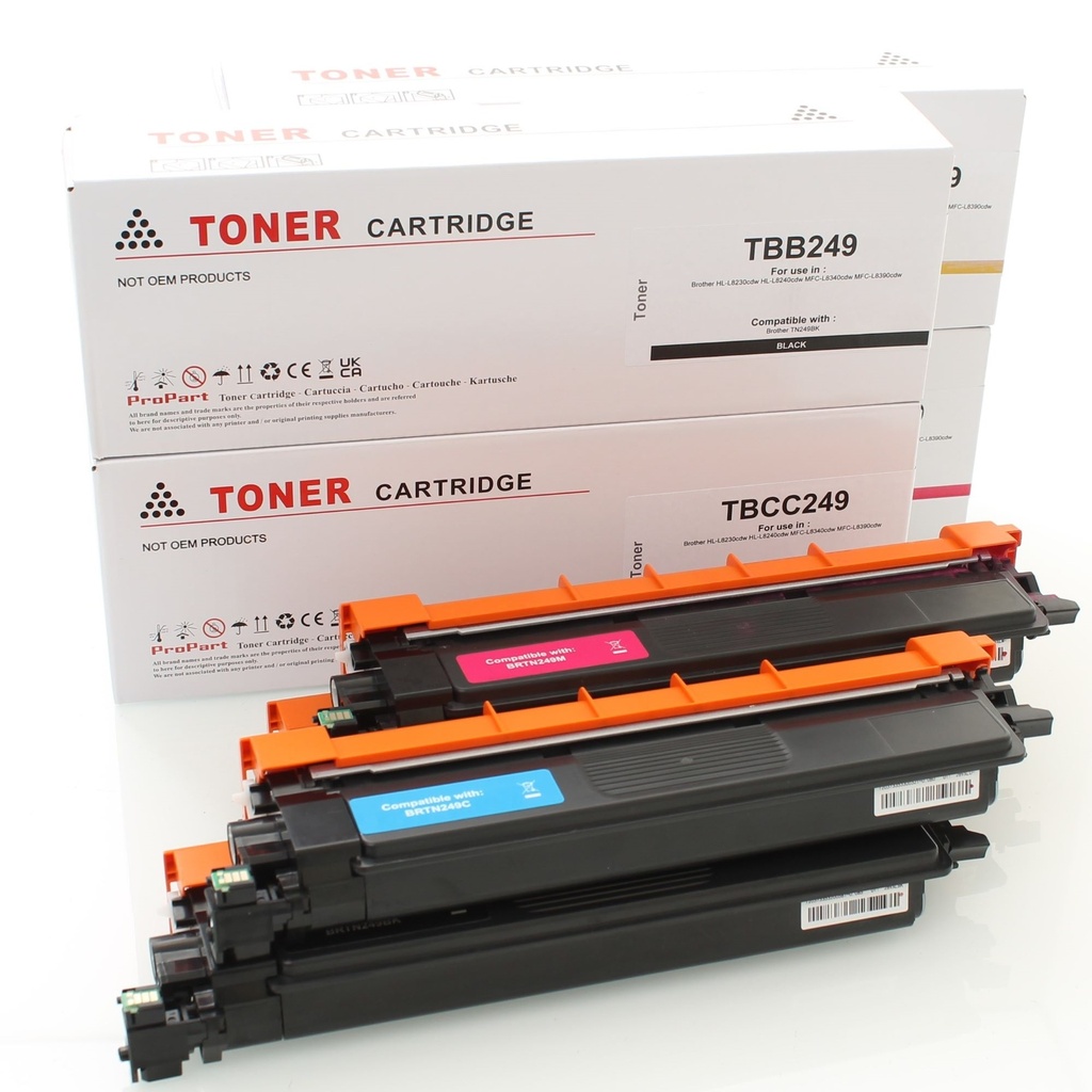 Compatible TN249 Kit 4 toners ( BK, C, M, Y )