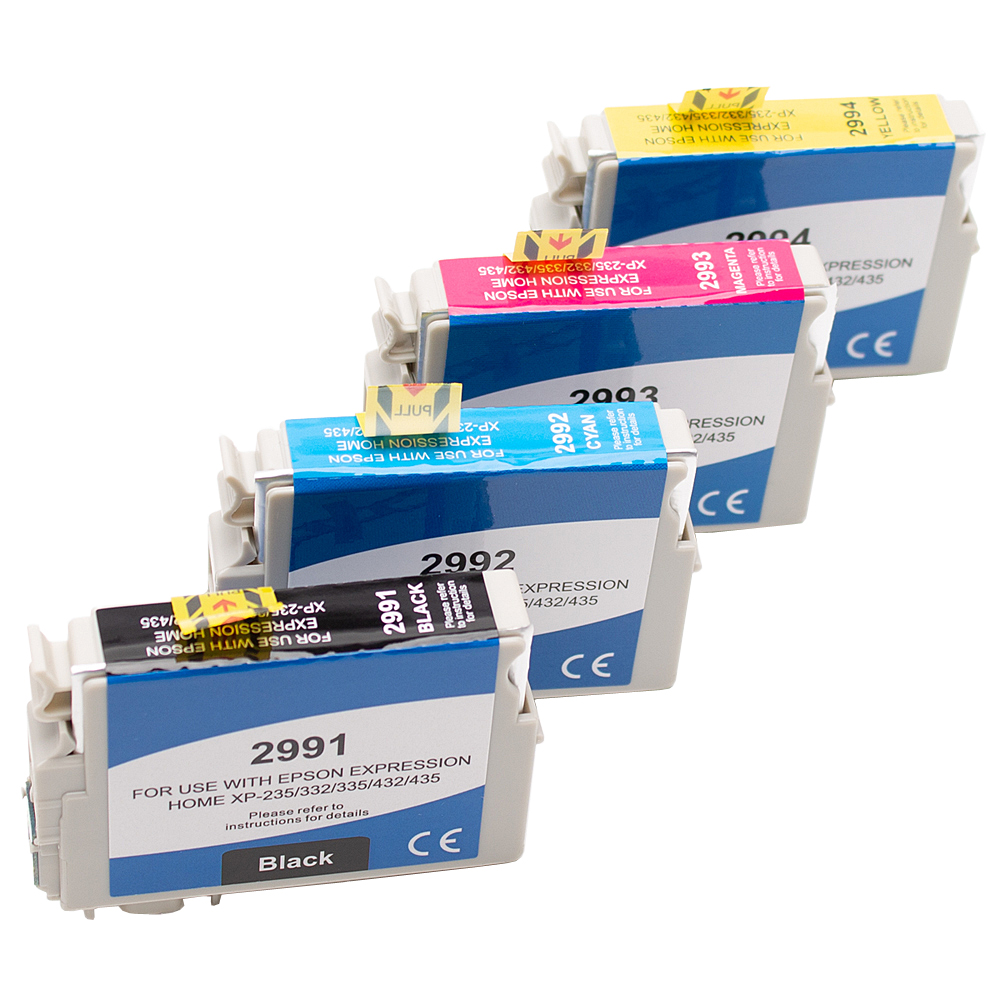 Compatible 29XL BK C M Y Kit 4 cartouches ( Remplace Epson 29BK, C, M, Y, 29XLBK, C, M, Y )
