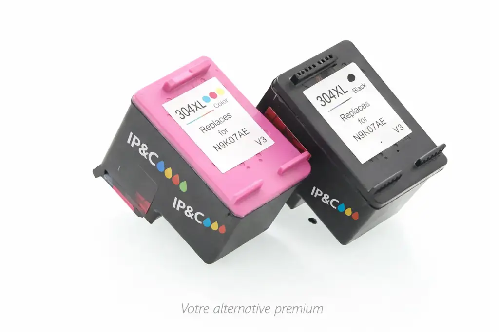 ⬛🟦🟥🟨Kit 2 cartouches compatibles HP 304XL – Noir + Couleur - ELIOS