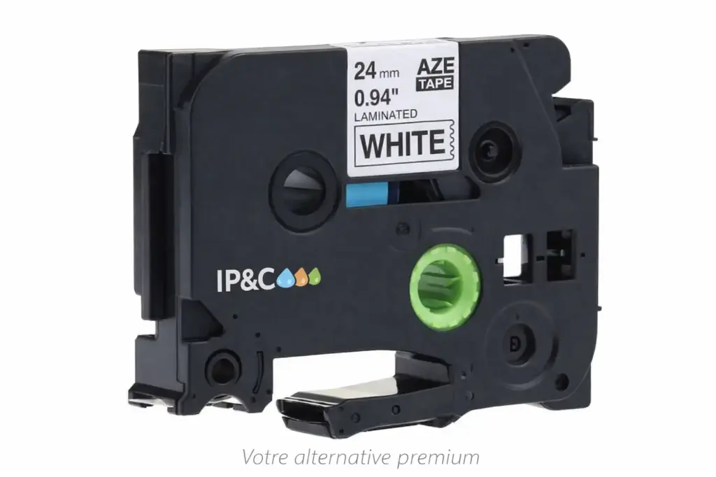 Cassette compatible Brother TZE-251 – Noir sur blanc - ELIOS