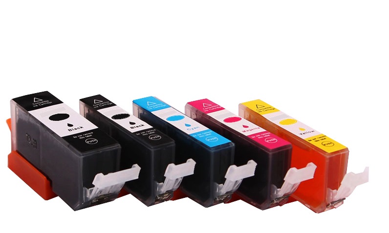 ⬛🟦🟥🟨⬛Compatible PGI520 CLI521 BK C M Y kit 5 cartouches ( Remplace Canon PGI520, CLI521 C M Y BK ) 