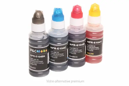 [Compatible 104] ⬛🟦🟥🟨Kit 4 encres compatibles Epson Ecotank 104 – ELIOS