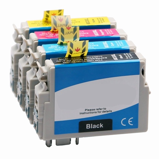 ⬛🟦🟥🟨Compatible 604XL BK C M Y kit 4 cartouches ( Remplace Epson 604 BK, C, M, Y, 604XL BK, C, M, Y ) ananas