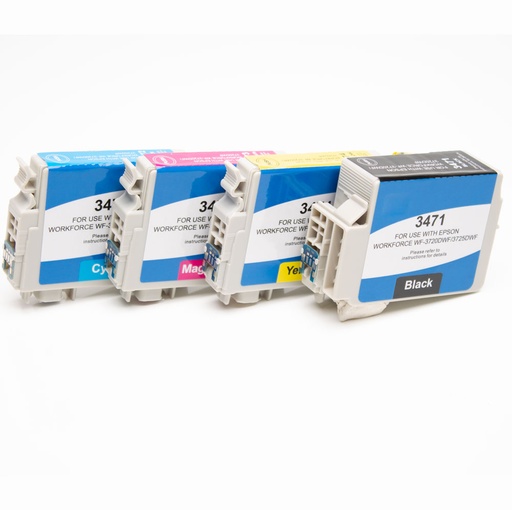 ⬛🟦🟥🟨Compatible 34XL BK C M Y kit 4 cartouches ( Remplace Epson 34 BK, C, M, Y, 34XL BK, C, M, Y )