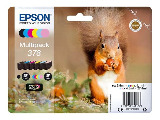 Epson 378 kit 6 encres ( BK, C, M, Y, LC, LM )