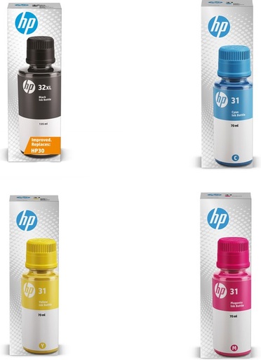 HP 32xl - 31 couleur ( Kit 4 bouteilles )