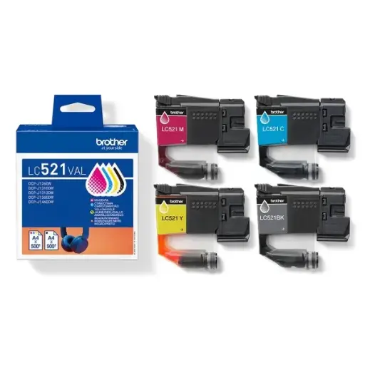 Brother LC521 BK+C kit 4 encres 