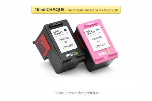 [Compatible 303XL BK + C] ⬛🟦🟥🟨Compatible HP 303XL Kit 2 cartouches ( BK+C )